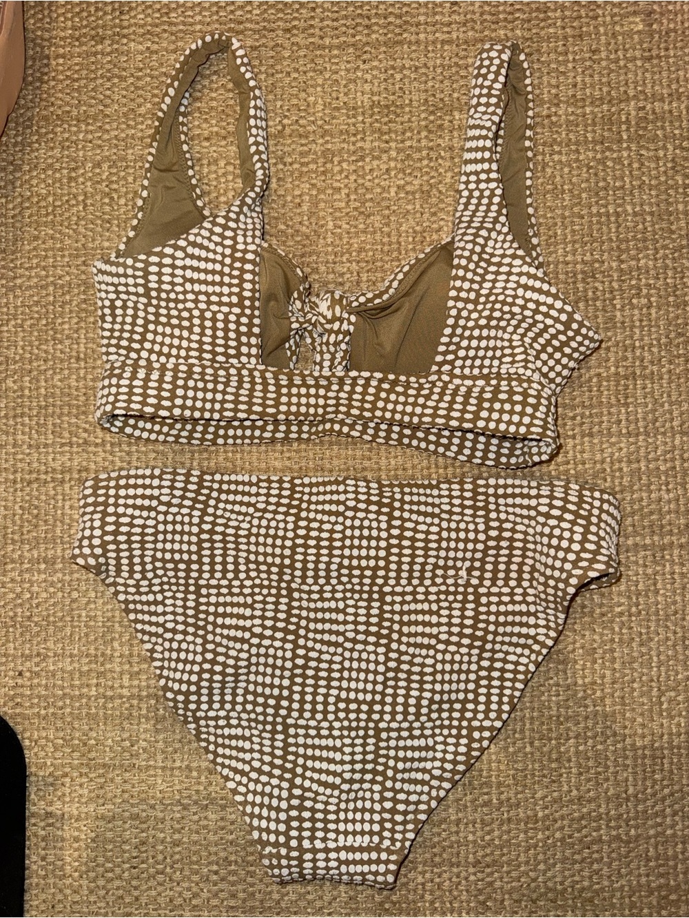 aerie Brown and White Dot Tie-Front Bikini Set - Picture 5 of 5